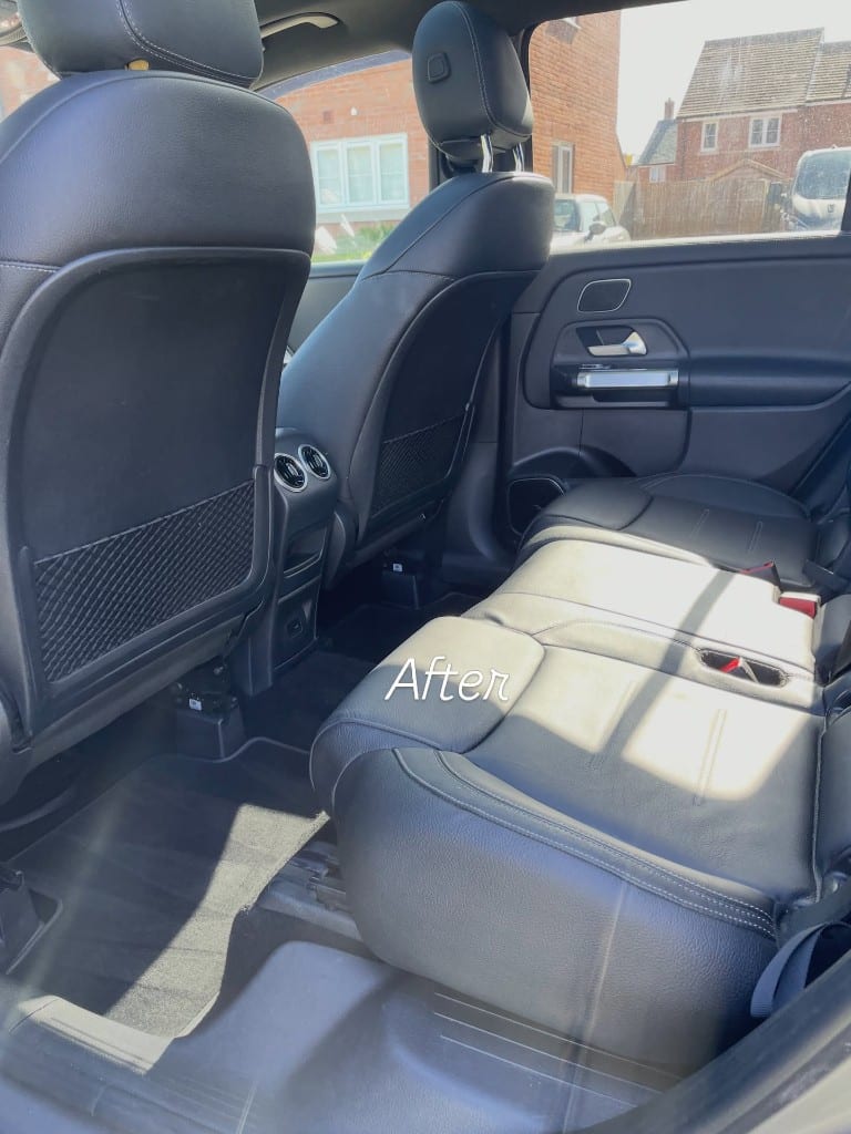 Mercedes GLB rear seats and floor spotless after a full interior transformation