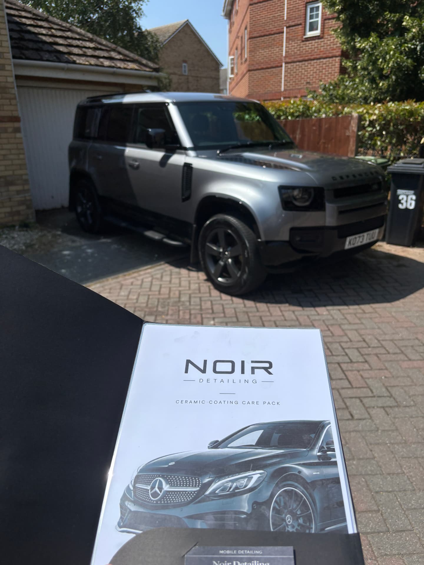 Land Rover Defender with ceramic coating care pack