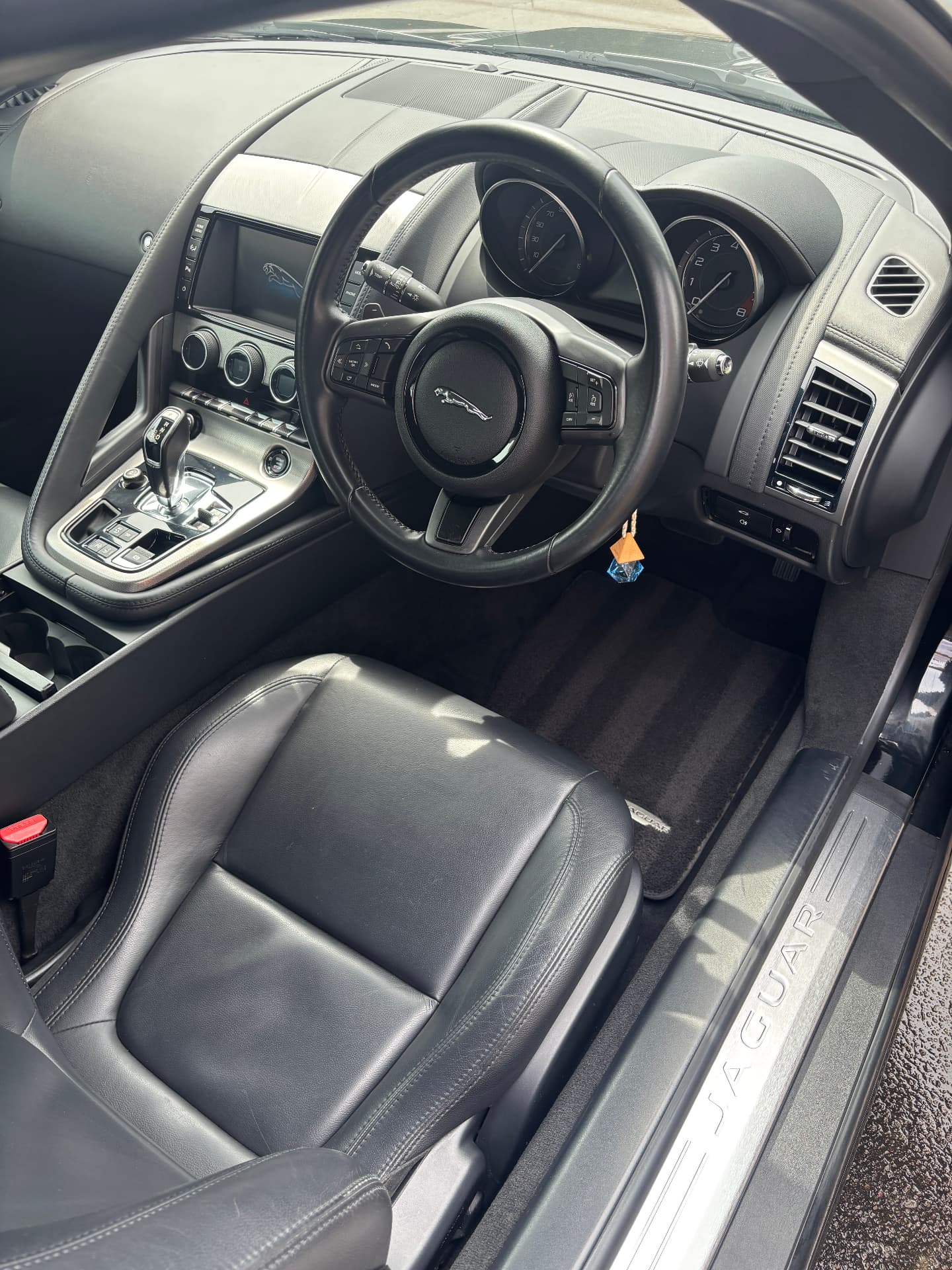 Jaguar F-Type interior detail after deep clean